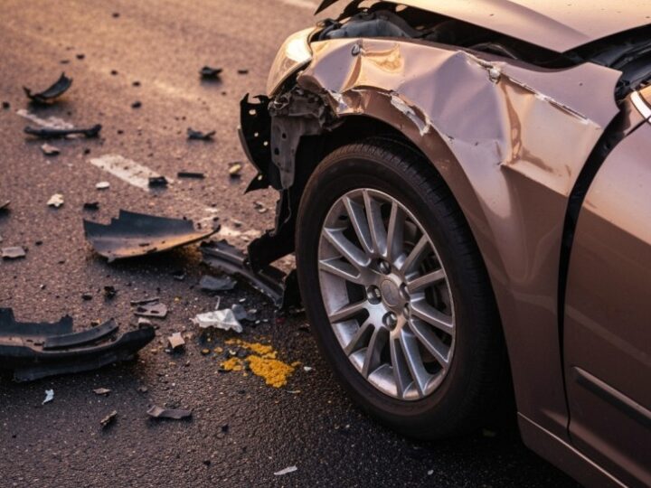 Subaru w opałach na S6: Kierowca uderzył w bariery, na szczęście bez ofiar