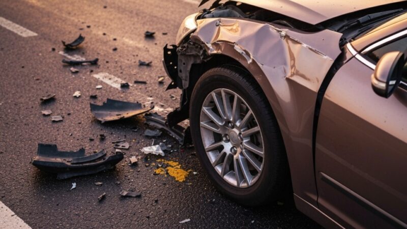 Subaru w opałach na S6: Kierowca uderzył w bariery, na szczęście bez ofiar